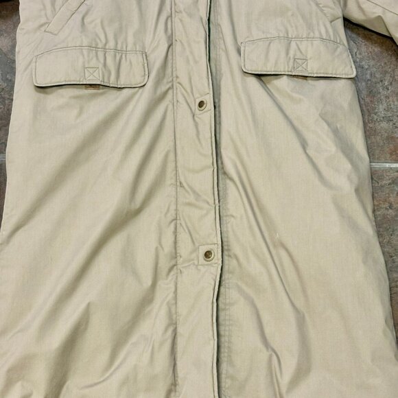 ~~Mulberry Street Goose Down Puffer Coat TAN HOODED Long Women's M Winter PARKA - Picture 2 of 7